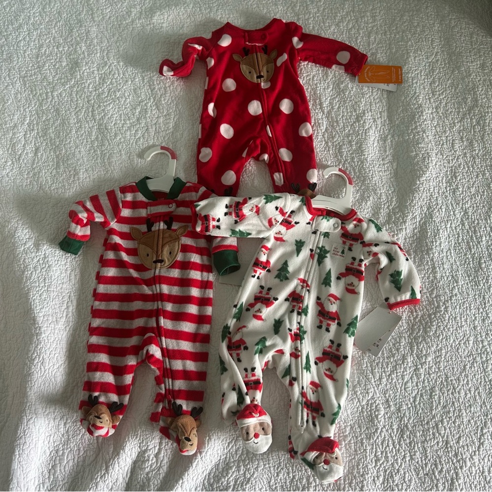 Carters newborn Christmas sleeper bundle new
